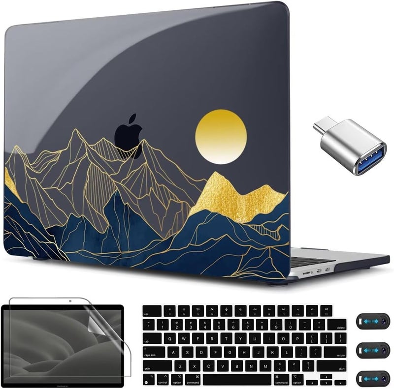 CISSOOK Compatible with MacBook Air 13.6 Inch Case A3240 A3113 A2681, Laptop Hard Shell Mountain Sunshine Cover with Keyboard Cover for MacBook Air 13 M2 M3 M4 Release 2022 2024 2025 - Image 1